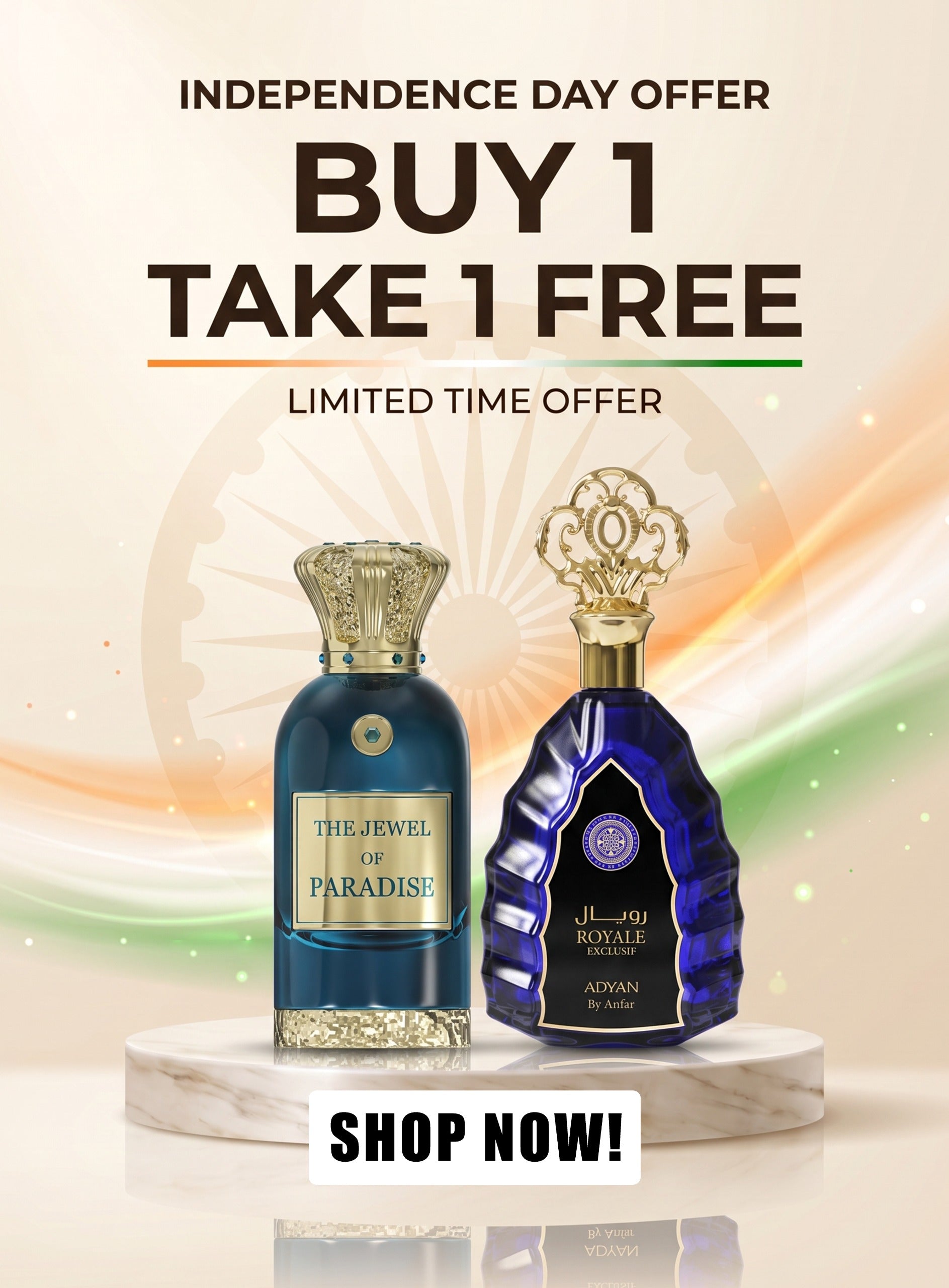 Buy 1 Get 1 Free – The Jewel of Paradise & Royale Exclusif
