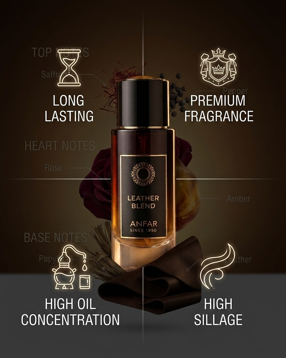 ANFAR Leather Blend Eau De Parfum 100ml | Luxury Long-Lasting Leather Fragrance