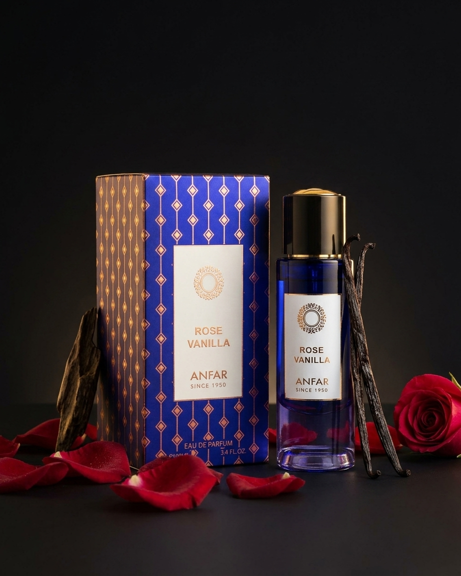 ANFAR Rose Vanilla Eau De Parfum 100ml | Long Lasting Floral Vanilla Perfume