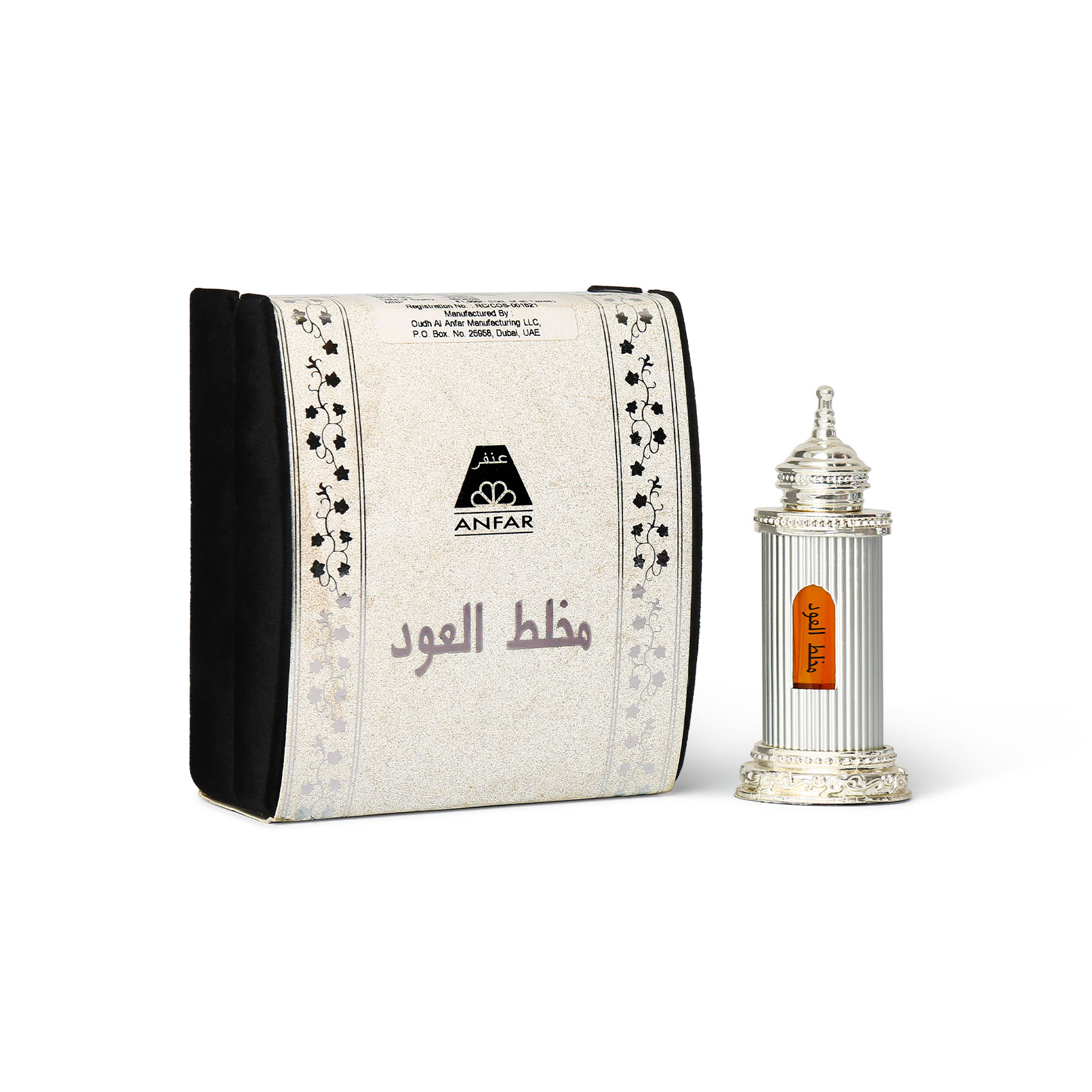 Mukhallat Al Oudh Silver Concentrated Perfume Free From Alcohol 12ml For Men & Women  By Anfar- Made In Dubai