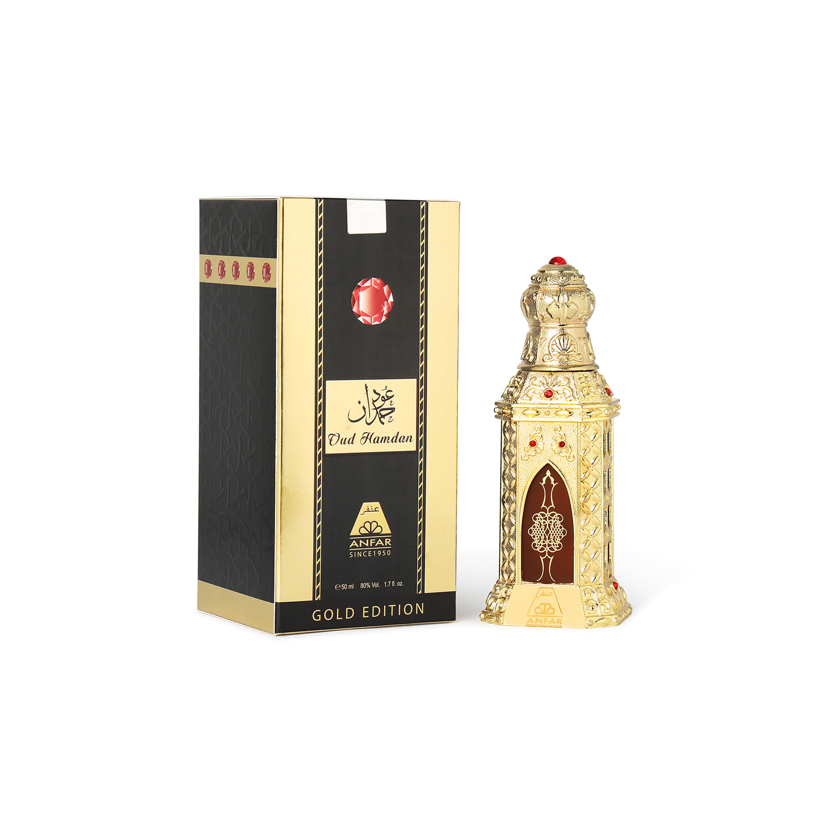 Oudh Hamdan Gold Edp 50 ml Perfume For Men & Women By Anfar